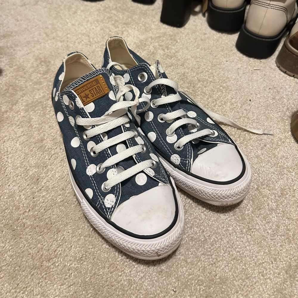 Converse All Star Chuck Taylor Blue and White Polka Dot in Size 8